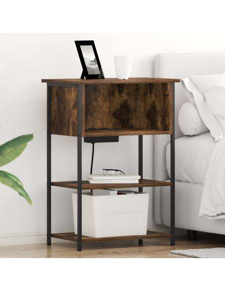 Armadio da Notte Rovere fumo 55 x 31 x 76 cm Legno multistrato