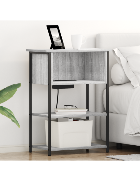 Armadio da Notte Grigio sonoma 55 x 31 x 76 cm