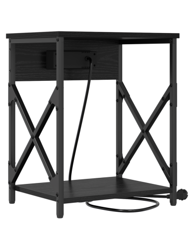 Armadio da Notte 2 pcs Rovere Nero 41 x 31 x 51 cm