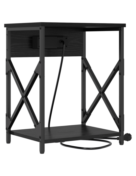 Armadio da Notte con cassetto 2 pcs Rovere nero 41 x 31 x 51 cm