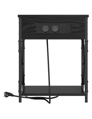 Armadio da Notte 2 pcs Rovere Nero 41 x 31 x 51 cm