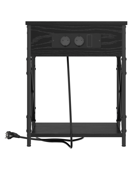 Armadio da Notte 2 pcs Rovere Nero 41 x 31 x 51 cm