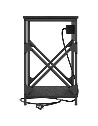 Armadio da Notte 2 pcs Rovere Nero 41 x 31 x 51 cm