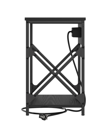 Armadio da Notte 2 pcs Rovere Nero 41 x 31 x 51 cm