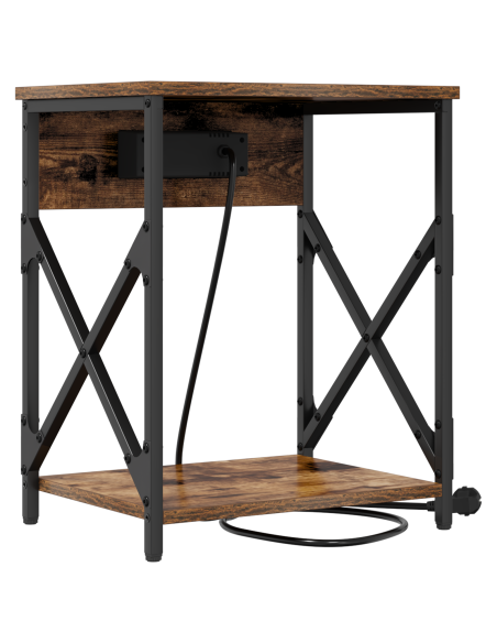 Armadio da Notte 2 pcs Rovere fumé 41 x 31 x 51 cm