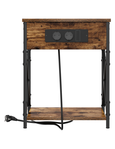Armadio da Notte con cassetto 2 pcs Rovere fumo 41 x 31 x 51 cm