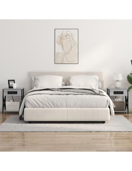 Armadio da Notte con cassetto Grigio sonoma 41 x 31 x 51 cm
