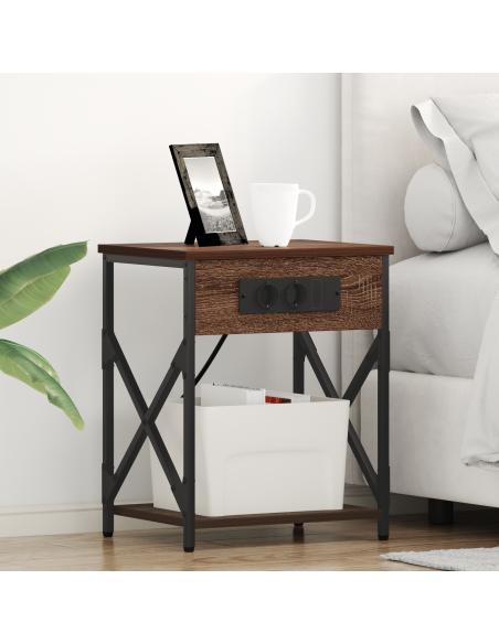 Armadio da Notte 2 pcs Rovere marrone 41 x 31 x 51 cm