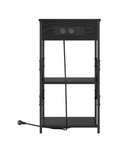 Armadio da Notte Rovere Nero 41 x 31 x 76 cm Legno multistrato 2