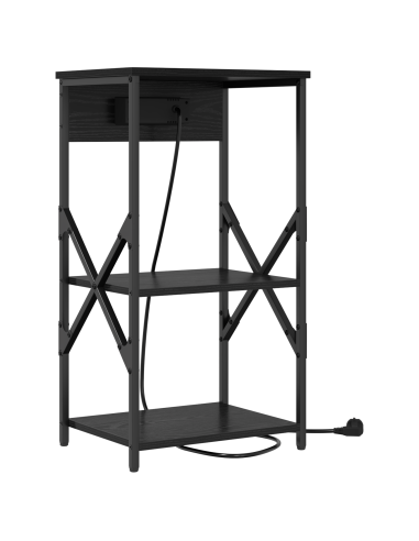 Armadio da Notte 2 pcs Rovere Nero 41 x 31 x 76 cm