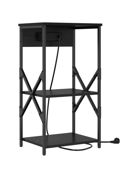 Armadio da Notte 2 pcs Rovere Nero 41 x 31 x 76 cm