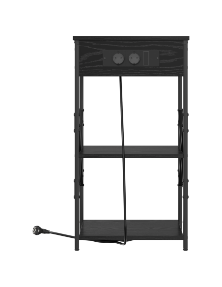 Armadio da Notte 2 pcs Rovere Nero 41 x 31 x 76 cm