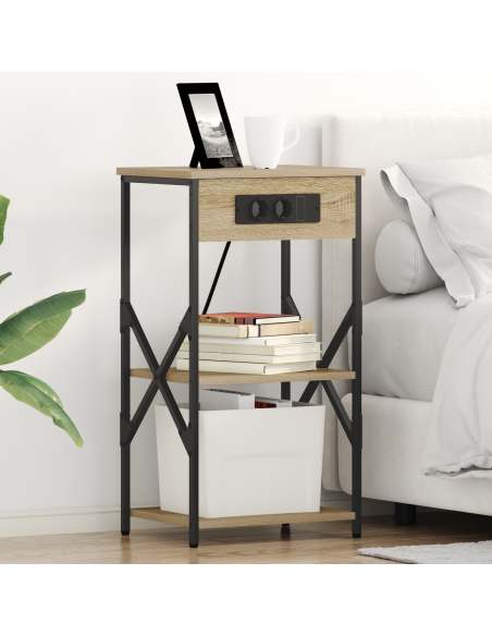 Armadio da Notte con lo scaffale rovere sonoma 41 x 31 x 76 cm