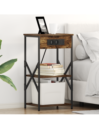 Armadio da Notte Rovere fumé 41 x 31 x 76 cm Legno multistrato