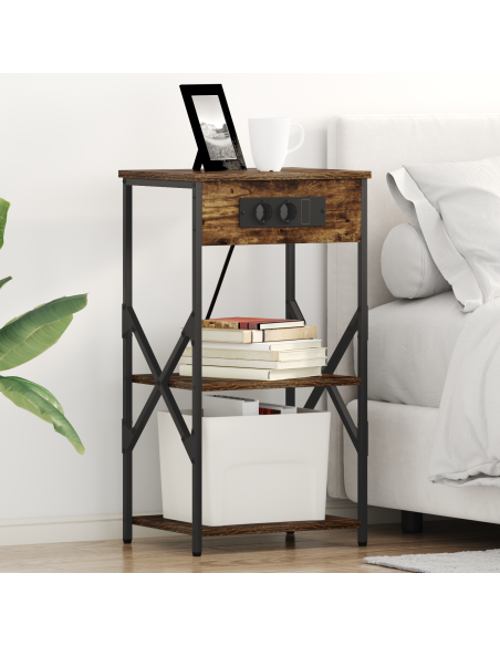 Mobiletti da Notte 2 pcs Rovere fumo 41 x 31 x 76 cm