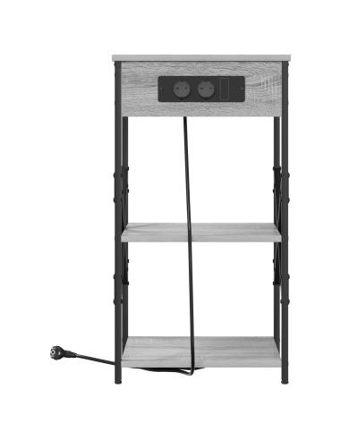 Armadio da Notte con lo scaffale Grigio Sonoma 41 x 31 x 76 cm