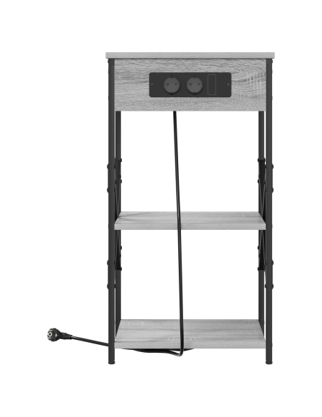 Armadio da Notte con lo scaffale Grigio sonoma 41 x 31 x 76 cm