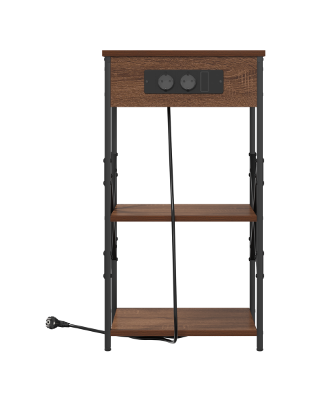 Armadio da Notte con lo scaffale Rovere marrone 41 x 31 x 76 cm