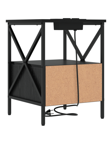 Armadio da Notte con cassetto Rovere nero 41.5 x 40.5 x 55 cm
