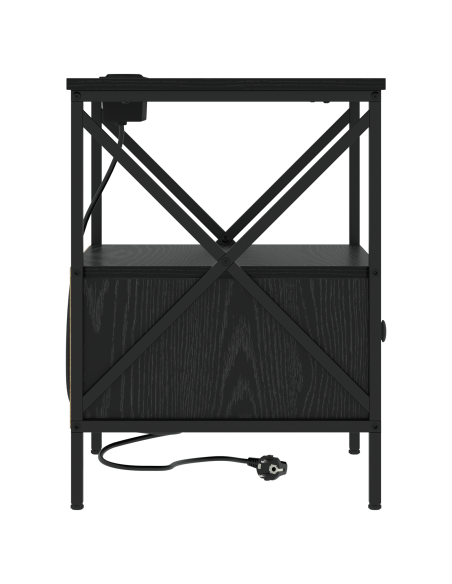 Armadio da Notte con cassetto Rovere nero 41.5 x 40.5 x 55 cm