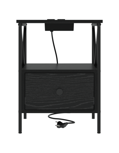 Armadio da Notte 2 pcs Rovere Nero 41,5 x 40,5 x 55 cm