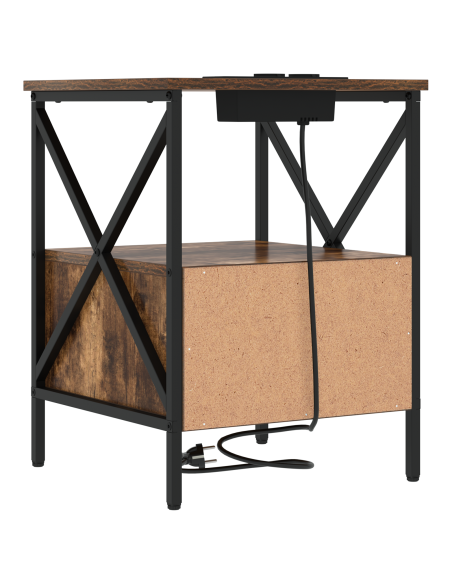 Armadio da Notte con cassetto Rovere fumé 41,5 x 40,5 x 55 cm