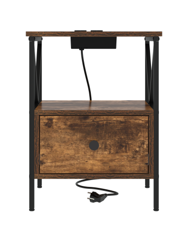 Armadio da Notte con cassetto Rovere fumé 41,5 x 40,5 x 55 cm