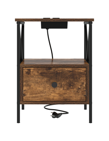 Armadio da Notte con cassetto Rovere fumé 41,5 x 40,5 x 55 cm