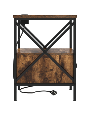 Armadio da Notte con cassetto Rovere fumé 41,5 x 40,5 x 55 cm