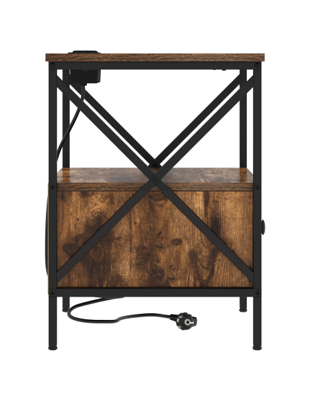 Armadio da Notte con cassetto Rovere fumé 41,5 x 40,5 x 55 cm