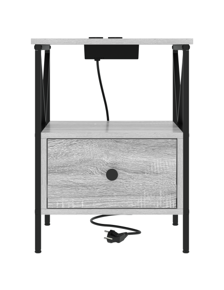 Armadio da Notte con cassetto Grigio sonoma 41.5 x 40.5 x 55 cm