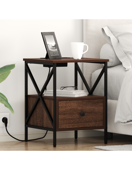 Armadio da Notte Rovere marrone 41.5 x 40.5 x 55 cm