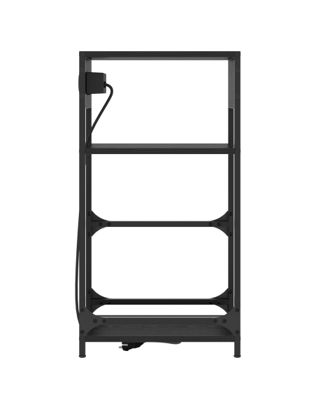 Armadio da Notte Rovere nero 40 x 27 x 76 cm Legno multistrato