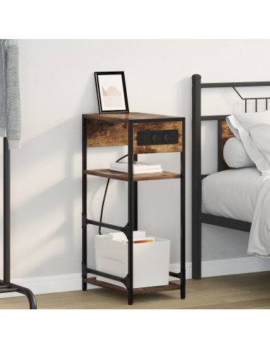 Armadio da Notte Rovere fumé 40 x 27 x 76 cm Legno multistrato