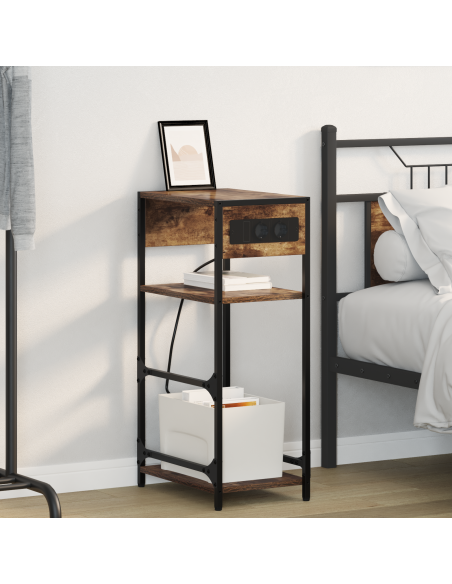 Armadio da Notte Rovere fumo 40 x 27 x 76 cm Legno multistrato
