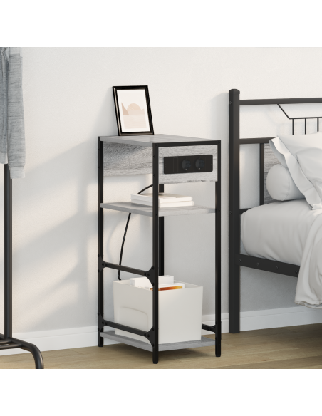 Armadio da Notte con cassetto Grigio sonoma 40 x 27 x 76 cm