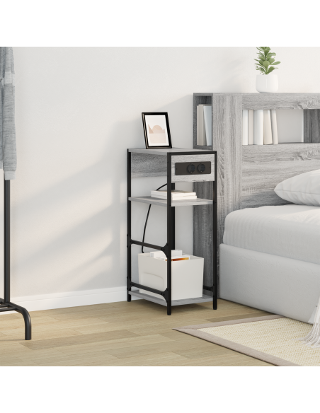 Armadio da Notte con cassetto Grigio sonoma 40 x 27 x 76 cm