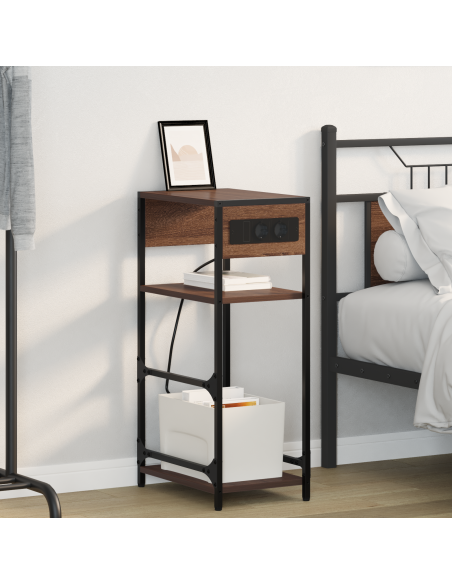 Armadio da Notte con cassetto Rovere marrone 40 x 27 x 76 cm