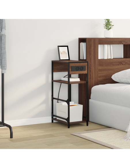 Armadio da Notte con cassetto Rovere marrone 40 x 27 x 76 cm