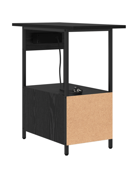 Armadio da Notte Rovere nero 60 x 30 x 61 cm Legno multistrato