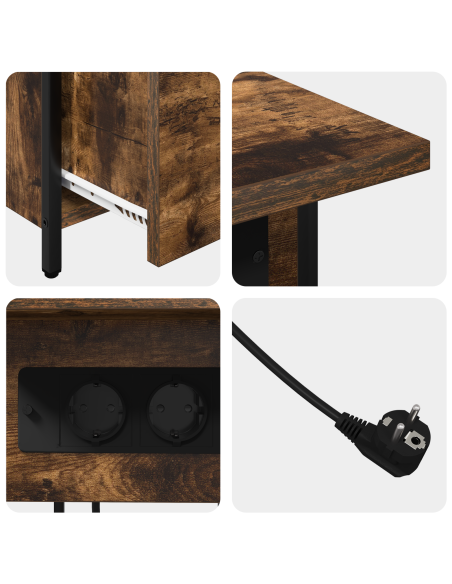 Armadio da Notte Rovere fumo 60 x 30 x 61 cm Legno multistrato