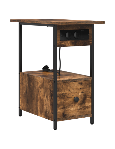 Armadio da Notte Rovere fumo 60 x 30 x 61 cm Legno multistrato