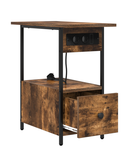 Armadio da Notte Rovere fumo 60 x 30 x 61 cm Legno multistrato