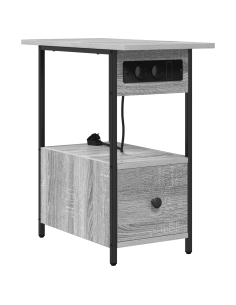 Armadio da Notte con cassetto Grigio Sonoma 60 x 30 x 61 cm 2