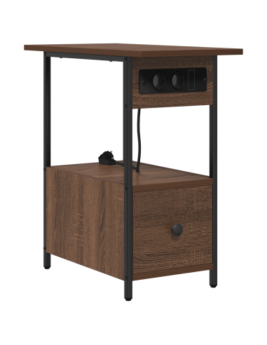 Armadio da Notte con cassetto Rovere Marrone 60 x 30 x 61 cm