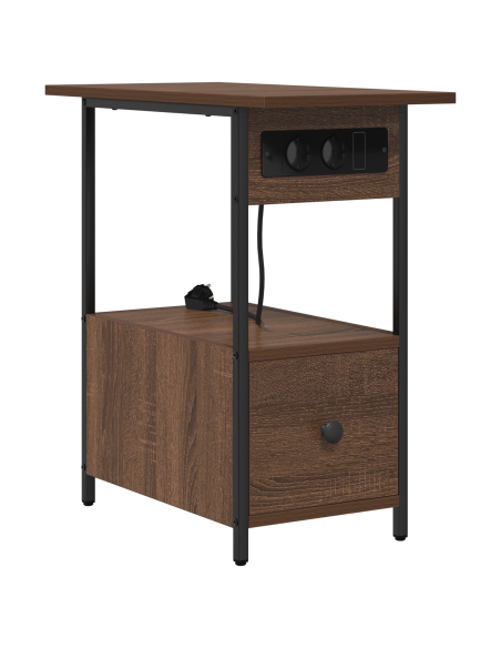Armadio da Notte con cassetto Rovere marrone 60 x 30 x 61 cm