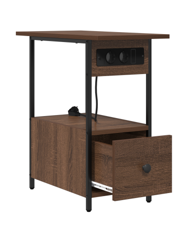 Armadio da Notte con cassetto Rovere Marrone 60 x 30 x 61 cm