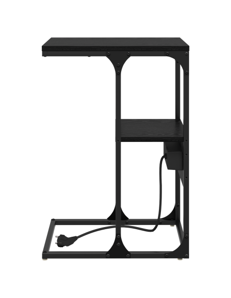 Armadio da Notte Rovere Nero 41,5 x 26 x 60,5 cm