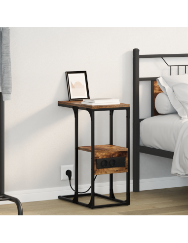 Armadio da Notte con cassetto Rovere fumo 41.5 x 26 x 60.5 cm