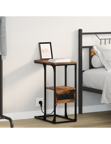 Armadio da Notte con cassetto Rovere fumo 41.5 x 26 x 60.5 cm